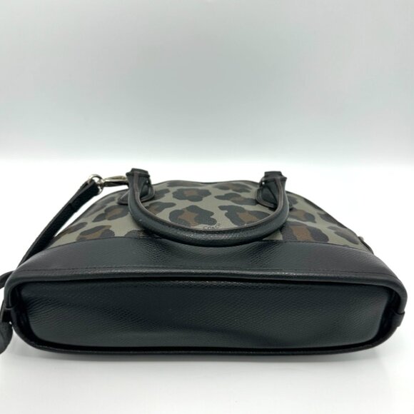 EUC Coach Mini Cora Domed Satchel Crossbody Ocelot Print & Coated Canvas #F36219 - Picture 6 of 13